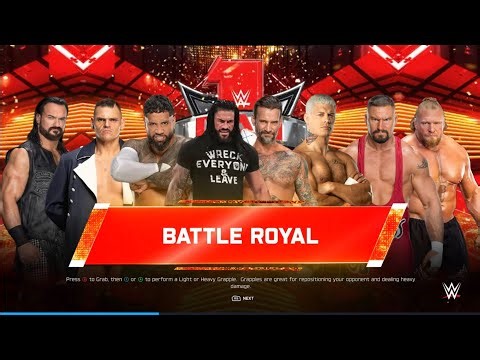 WWE 2k25 - Drew vs Gunther vs Jey vs Roman vs Punk vs Cody vs Cody vs Bron vs Brock in BattleRoyal 