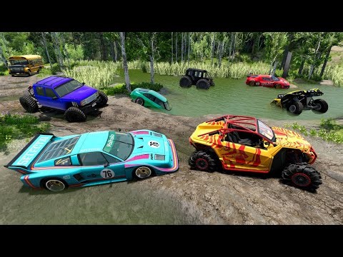 Racing Random Cars in Deep Mud and Water