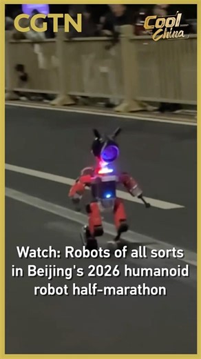 Watch: Robots of all sorts in Beijing's 2026 humanoid robot half-marathon #coolchina