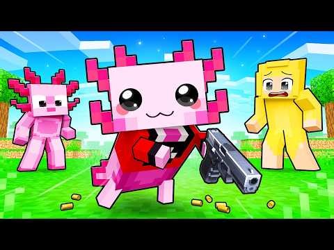 I Became a BABY AXOLOTL, with a GUN in Minecraft!