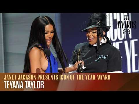 Janet Jackson Honors Teyana Taylor With the Icon of the Year Award | BET Awards '26
