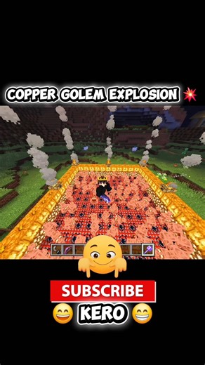 Copper Golem explosion 💥crazy explosion in minecraft #minecraft #shorts #shortfeed