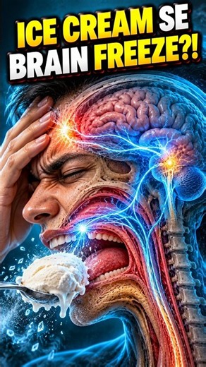 What Causes an Ice Cream Headache? Follow the Pain From Your Mouth to Your Brain in 3D 🍦 #Shorts