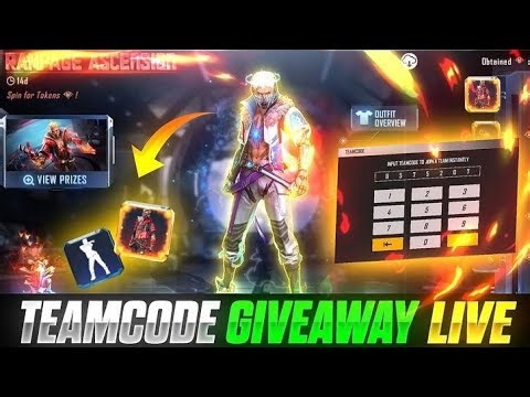 TEAMCODE GIVEAWAY LIVE CHALLENGE IS FREE FIRE 🎁😱✅#fflive#gift#giveaway#teamcodegiveaway#shortslive