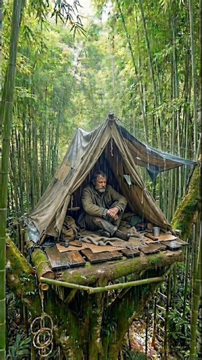 Amazing Bamboo Treehouse That Looks Impossible #satisfying #construction #asmr