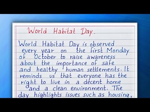 World Habitat Day Essay in English | Essay on World Habitat Day | 1st Monday of October