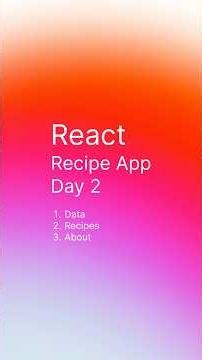 React Recipe App Day 2 #reactjs #programming #coding #javascript