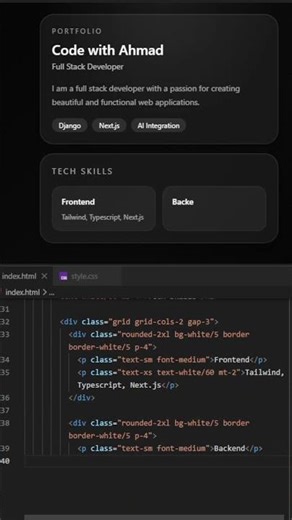 I Built a Portfolio Website in HTML & Tailwind CSS! #portfolio