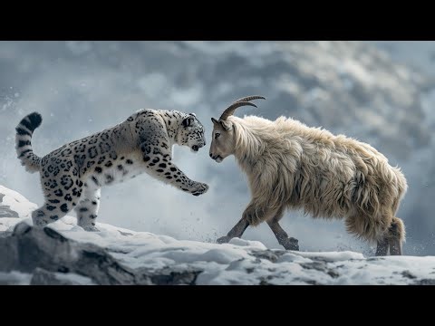 Snow Leopard vs Mountain Goat | Extreme Cliff Hunt