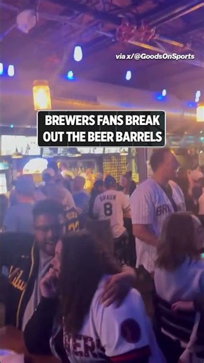 Brewers fans are rolling out the barrels after their Game 1 victory #Brewers #MLB #Rays #WORLDSERIES