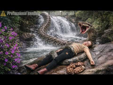 72 Hours of Terror 😱 Giant Python Stalks Girl During Frog Harvest in Deep Jungle