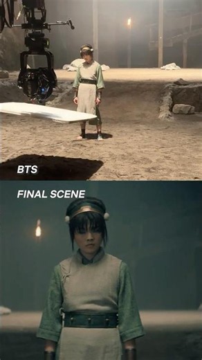 BTS → final of Toph's grand entrance 📺 #AvatarTheLastAirbender #Netflix #Shorts #Toph