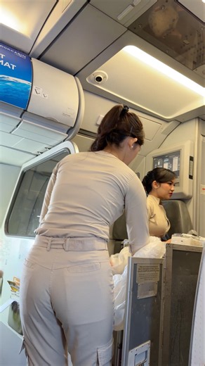 Beautiful Super Air Jet Flight Attendants Preparing for a Safe Landing!