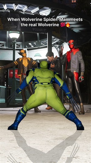When two Wolverine Spider-Men meet Wolverine 💯🔥 PS5 #spiderman