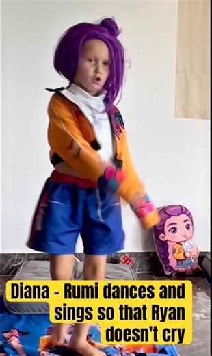 Diana as RUMI from K-Pop Hunters Sings & Dances to Calm Baby Ryan! 🎤💜