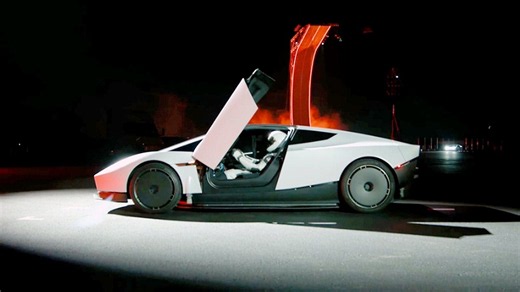 Elon Musk unveils Tesla Roadster flying car prototype