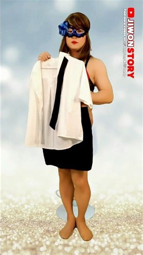 S026-1.Crossdressing transformation into a white & black officelook #transvestite #crossdresser