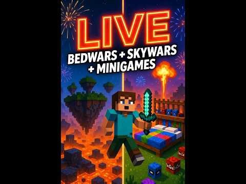 🔴 Bedwars + Skywars + Minigames LIVE 🔥 Minecraft #minecraftlive #minecraft