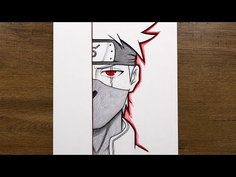 How to Draw Kakashi Half Face (Sharingan Eye) – Step by Step | Naruto