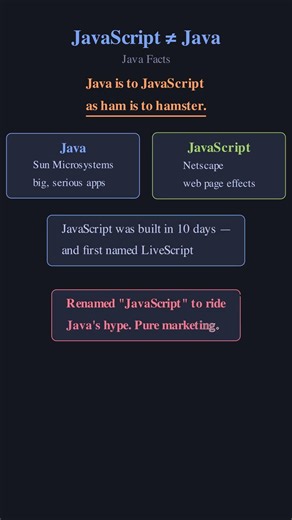 JavaScript Is Not Java — It's a 1995 Marketing Trick