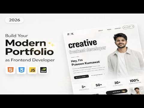 Animated Portfolio Website Tutorial for Developers | HTML CSS JavaScript GSAP