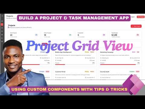 Build a Modern Project Management App in Power Apps | Project Screen | Grid View