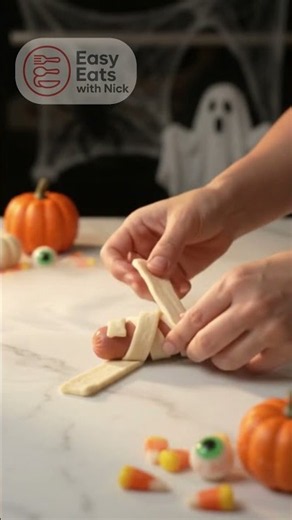 Mummy Dogs: Easy Halloween Crescent Dog Wraps #shorts