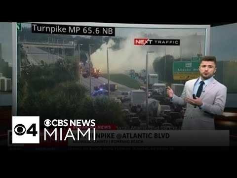 Truck fire shuts down all northbound lanes of Florida’s Turnpike in Pompano Beach