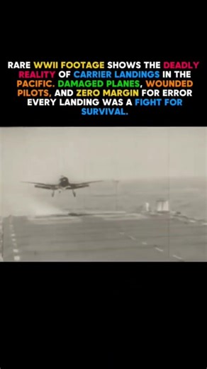 WWII Carrier Landings: Facing Death on the Deck | Rare Pacific Footage#WWII #WorldWar2 #WarHistory🛩️