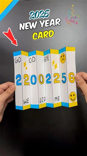 Happy New Year Paper Craft | 2026 greeting Card 🤩#shorts
