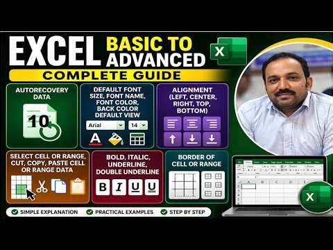 Excel Basic to Advanced in Hindi | Formatting, Alignment, Copy Paste & All Tools