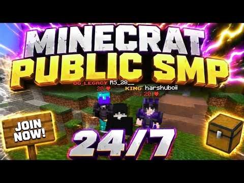 Minecraft Public Smp Live | 24/7 Public Server | Java + Pe | #minecraftlive