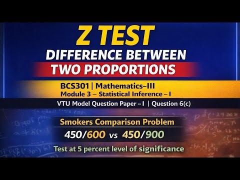 Z Test | Hypothesis Testing | Two Proportions | BCS301 | Part 2