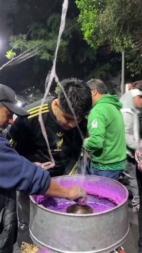 made cotton candy on his head