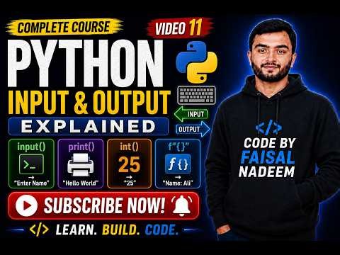 Python Input & Output Explained | User Input, print() Function & Formatting | Complete Tutorial