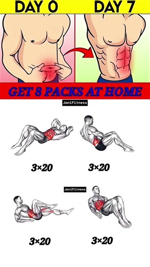 🔥 4 Best Abs Exercises at Home 💪 No Equipment Needed! Build Core Strength Anywhere 🏠 #AbsWorkout