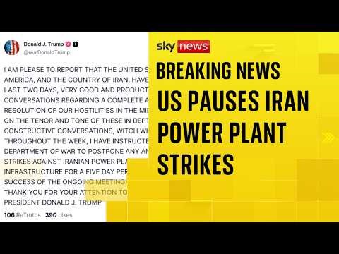 Trump announces the US is postponing strikes on Iranian power plants after 'productive' talks