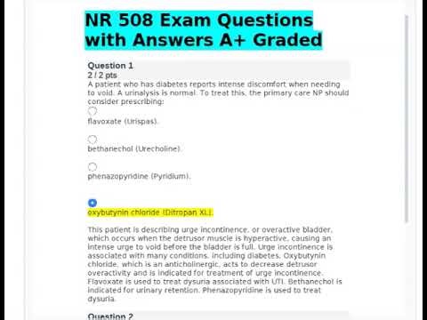 NR 508 Exam Questions with Answers A+ Graded