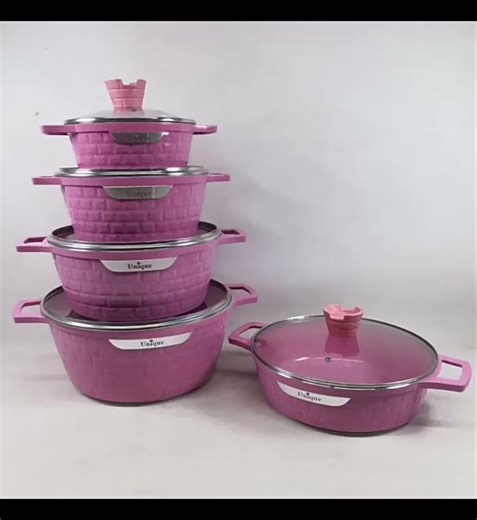 10-piece Aluminum Non-stick Pan Set Die-cast Cooking Pot Set Kitchen Medical Stone Cookware Set