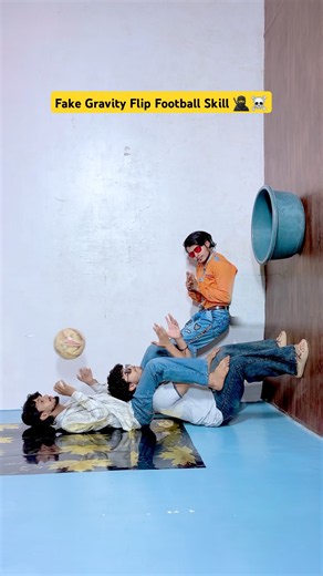 Fake Gravity Flip Football Skill 🥷☠️ #shorts #challenge #ashortaday