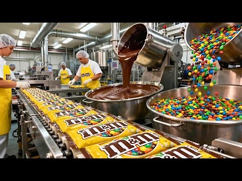 Inside a Modern M&M's Factory: Making Millions of Rainbow Chocolates! (Full Process)