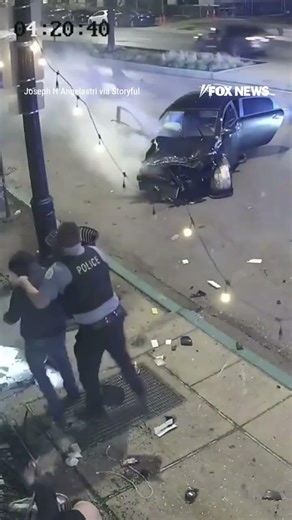 WILD video captures the moment a car loses control and plows into a café