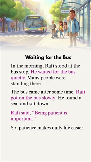 Waiting for the Bus | Easy English Story for Beginners | Daily Routine English #englishstory
