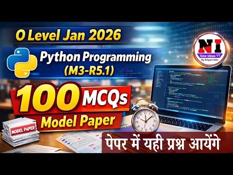 O Level Python 100 MCQs Model Paper | m3 r5 most important questions | O Level Marathon Class 2026