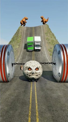 Cars & Cargo Vans vs Chained Hydraulic Crush - BeamNG.drive