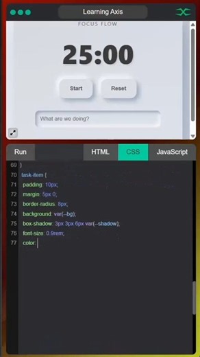 ✅ Task Manager App Using HTML, CSS & JavaScript | Beginner Project #Shorts | runTech