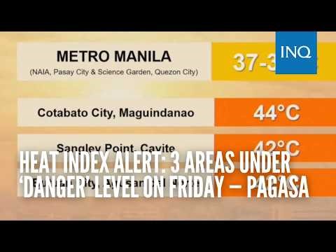 HEAT INDEX ALERT: 3 areas under ‘danger’ level on Friday — Pagasa