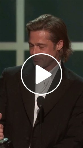 Brad Pitt delivering his iconic and hilarious Tinder profile acceptance speech at the SAG Awards. - NewsBreak