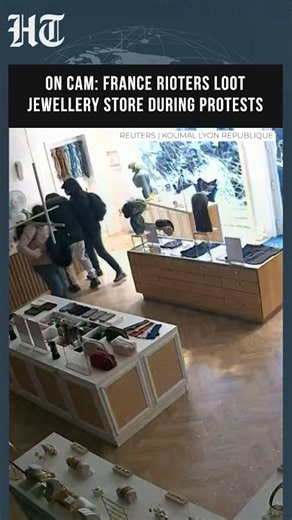 France Riots: CCTV Captures Jewellery Shop Looting Amid Unrest in Lyon | Hindustan Times #shorts