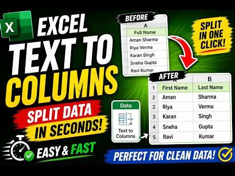 Text to Columns in Excel ⚡ | Split Data in 1 Click!
